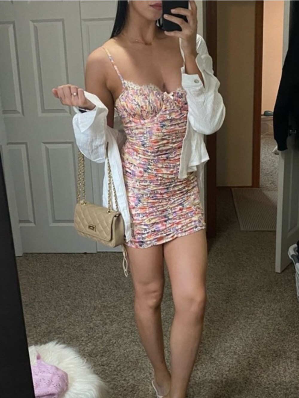 For Love Lemons x Victorias Secret Mini Dress Large Gardenia Rushed Coquette Y2K
